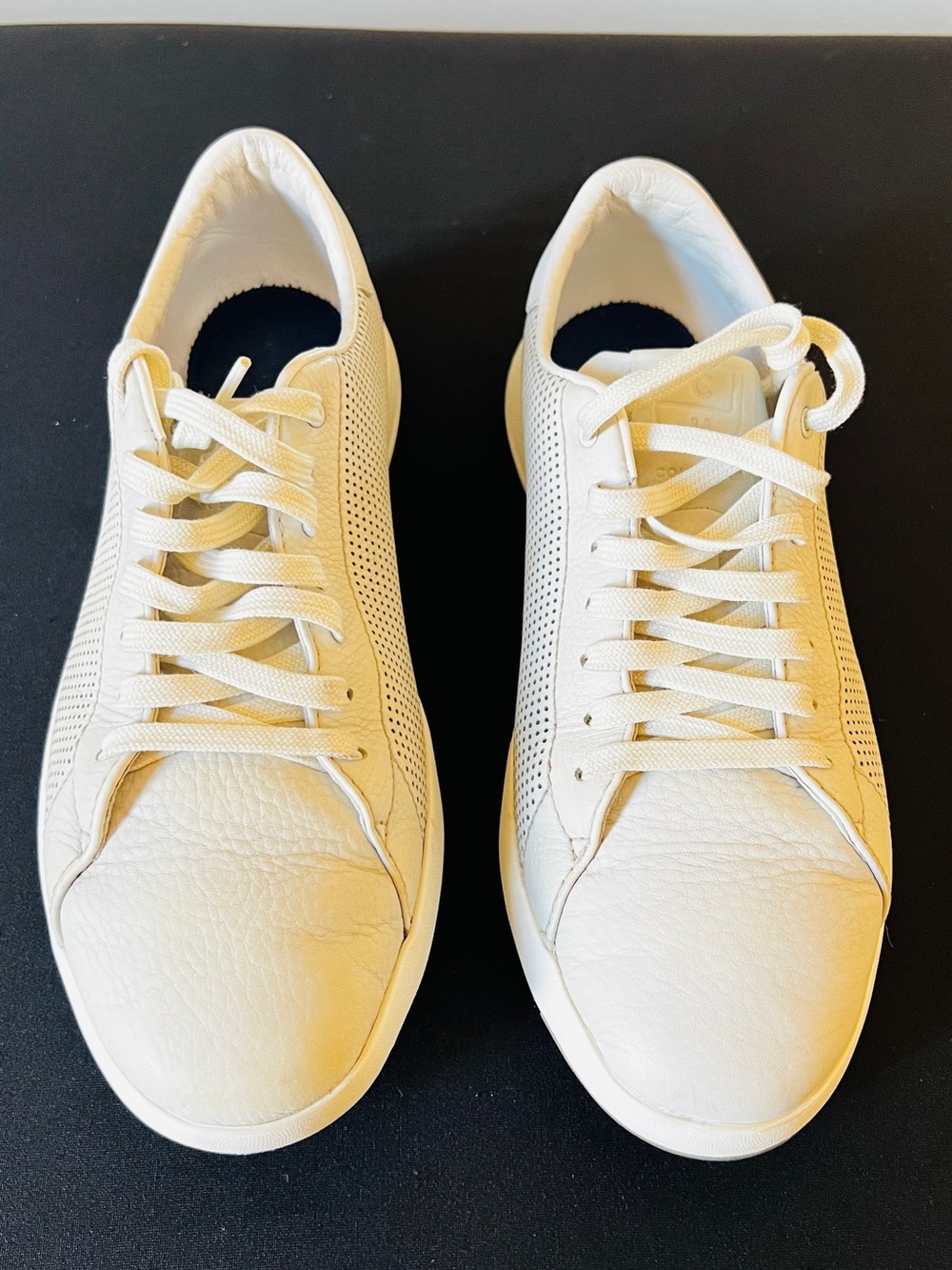 Cole Haan Men's White Leather Perforated Low-Top Sneakers